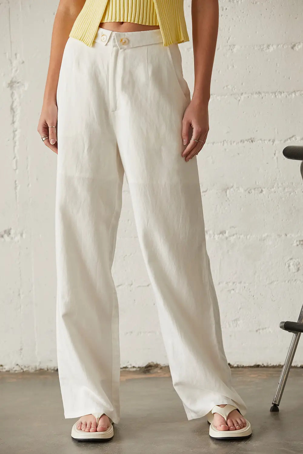 JARRICE LINEN FOLD-OVER TROUSERS