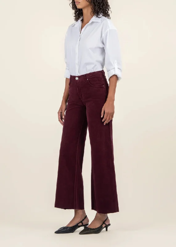 Meg High Rise Fab Ab Raw Hem Denim- Dark Plum