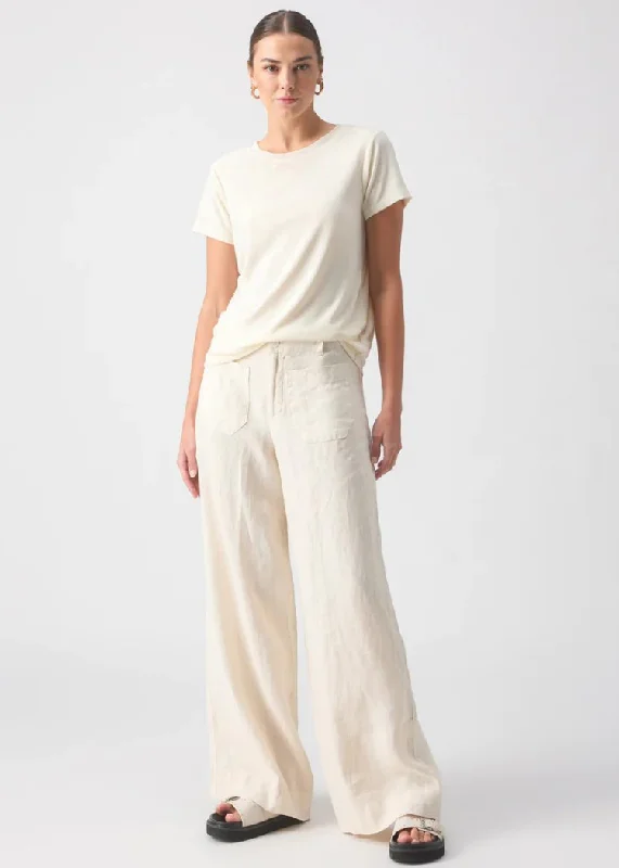 Sanctuary The Linen Marine Wide Leg-Birch ***FINAL SALE***