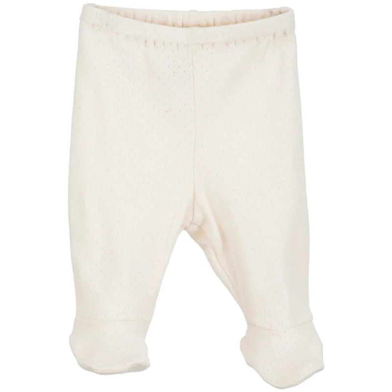 Serendipity Newborn Offwhite Rib Pants w. Feet