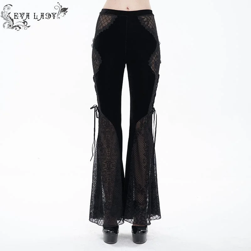 Women's Gothic Floral Lace Bell-bottoms