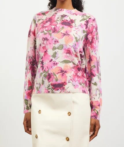 Floral Mock Neck Sweater