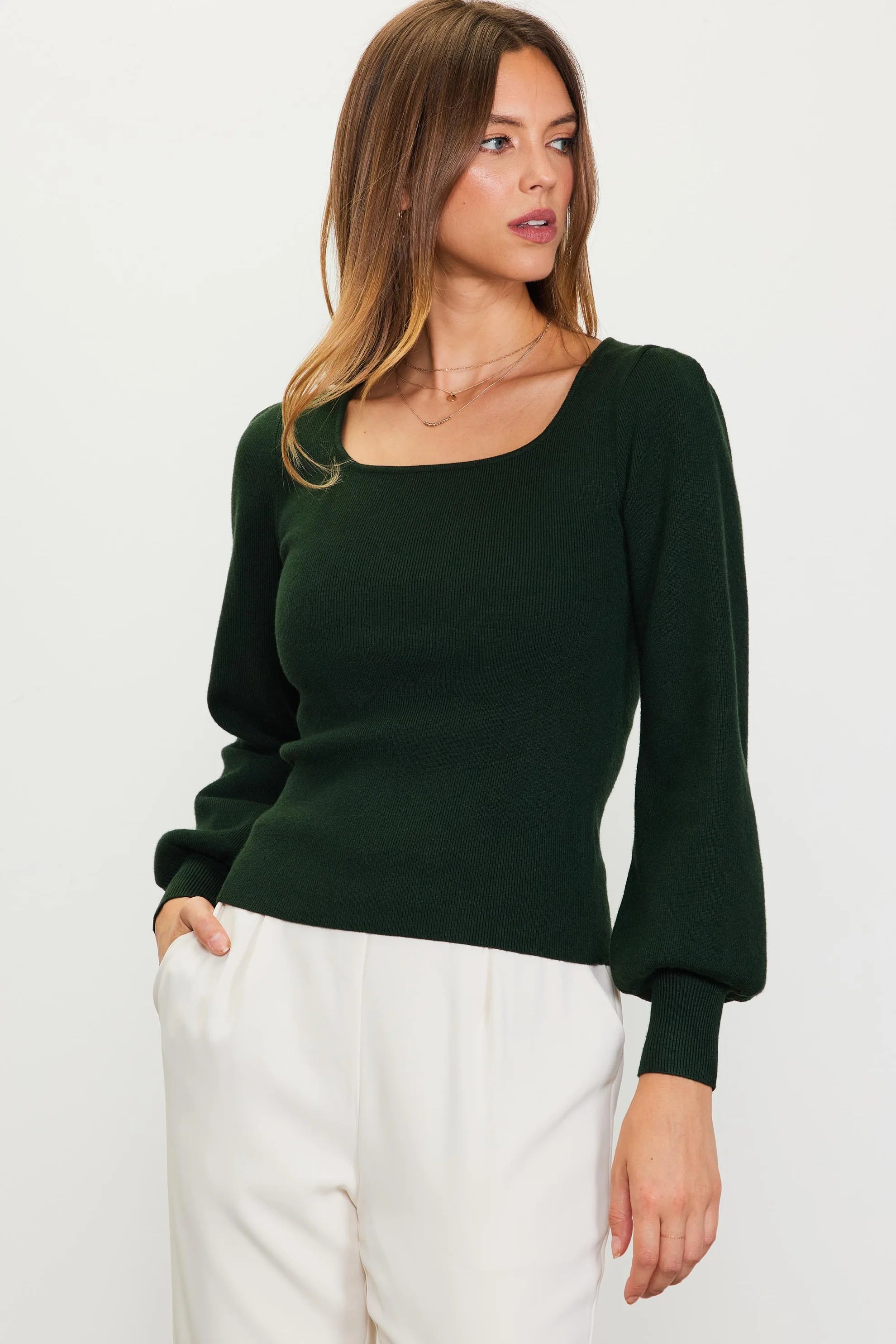 Shyanne Sweater Top - Hunter