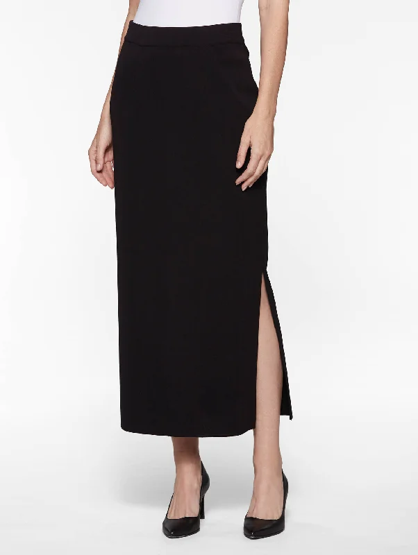 36" Straight Knit Skirt, Black