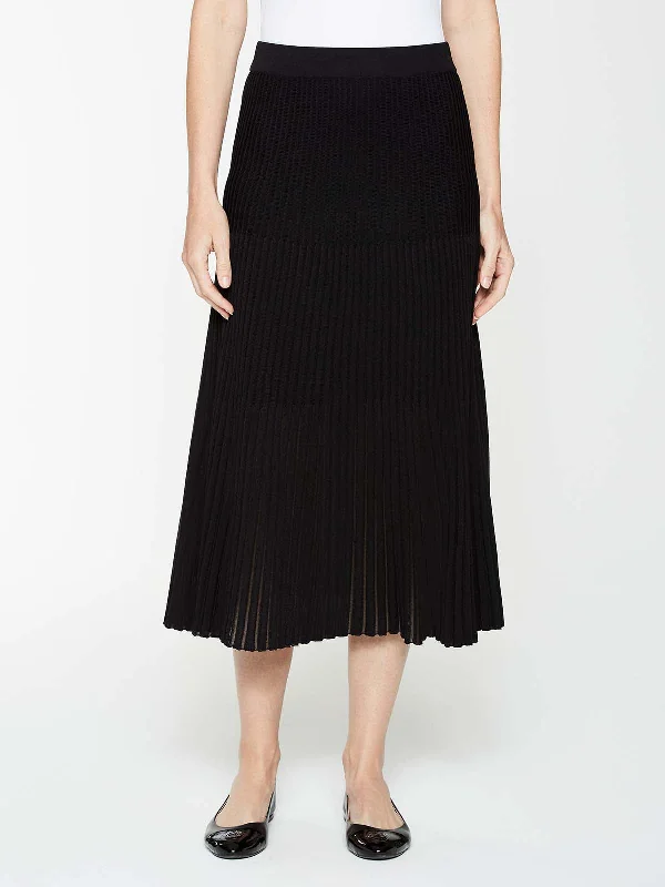 Multi-Stitch A-Line Knit Skirt