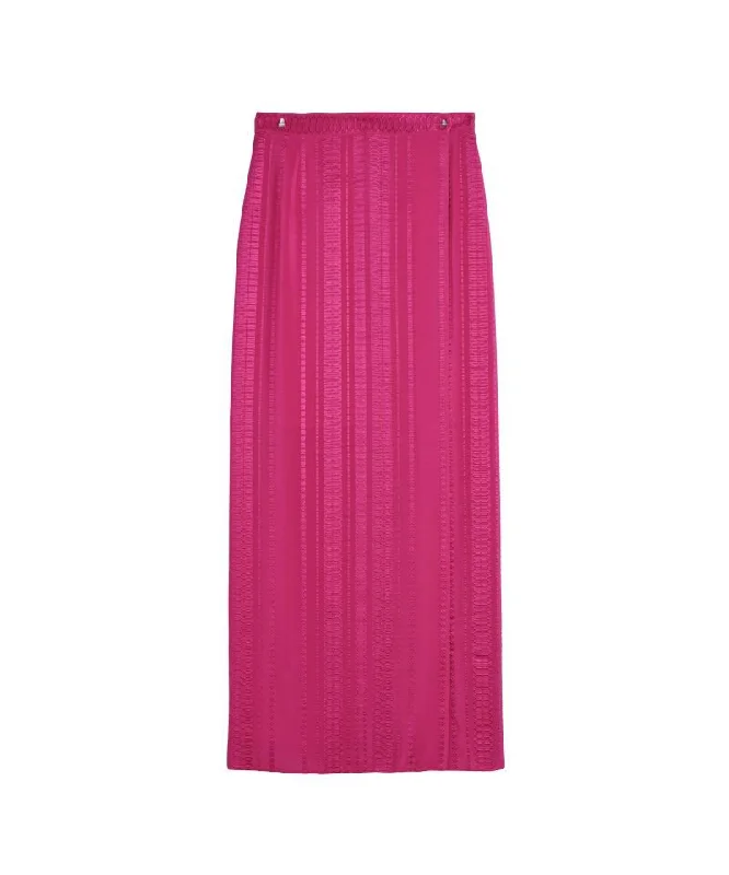 Nemea Midi Silk Skirt Magenta