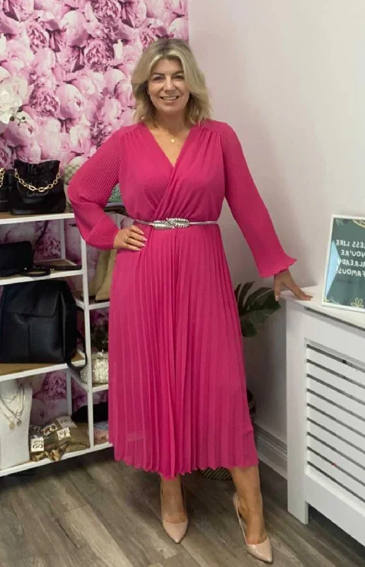 Saoirse Midi Dress (Pink)