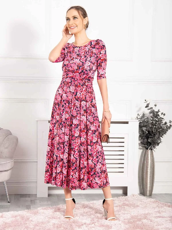 Sienna 3/4 Sleeve Maxi Dress (Floral Multi)