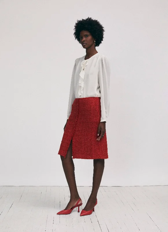 Tweed A-line skirt