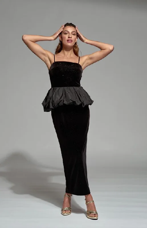 Moskada Black Velvet Burgos Dress