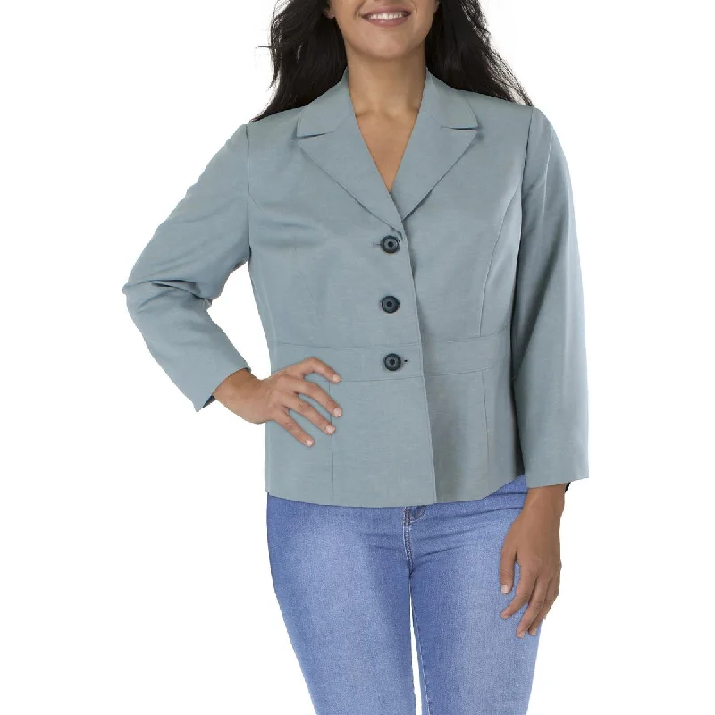 Womens Notch Collar Three-Button Suit Jacket