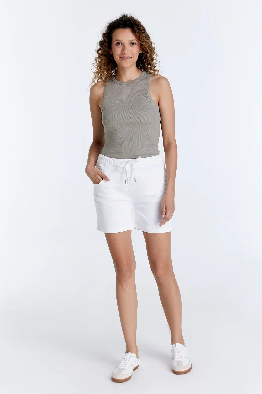 Alice Mid Waist Jogger Shorts White