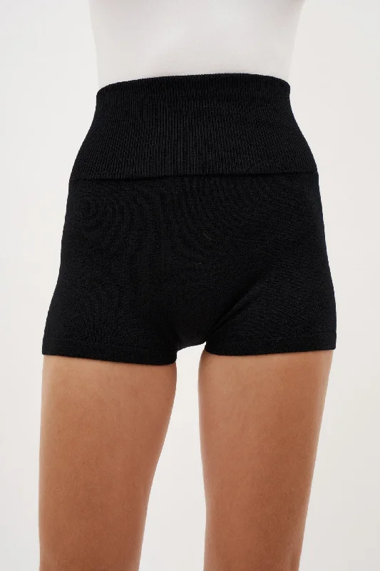 Merino Black Shorts