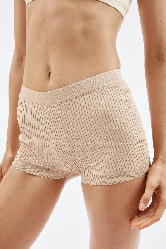 Savona Beige Knit Shorts