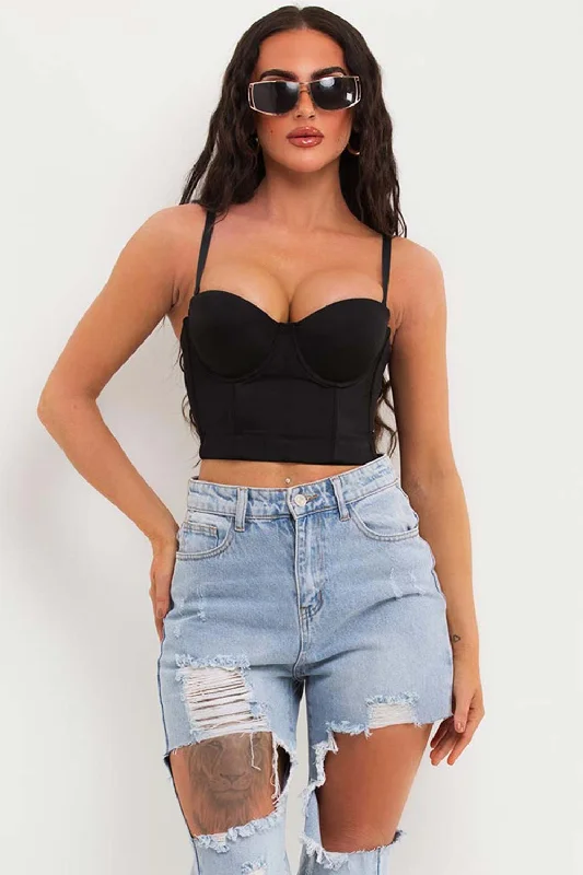 Black Corset Top Structured