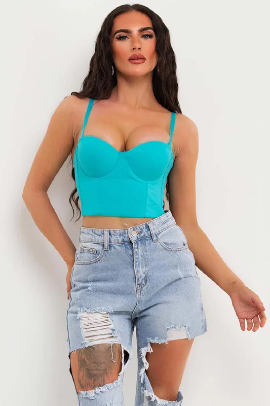 Corset Top Structured Turquoise