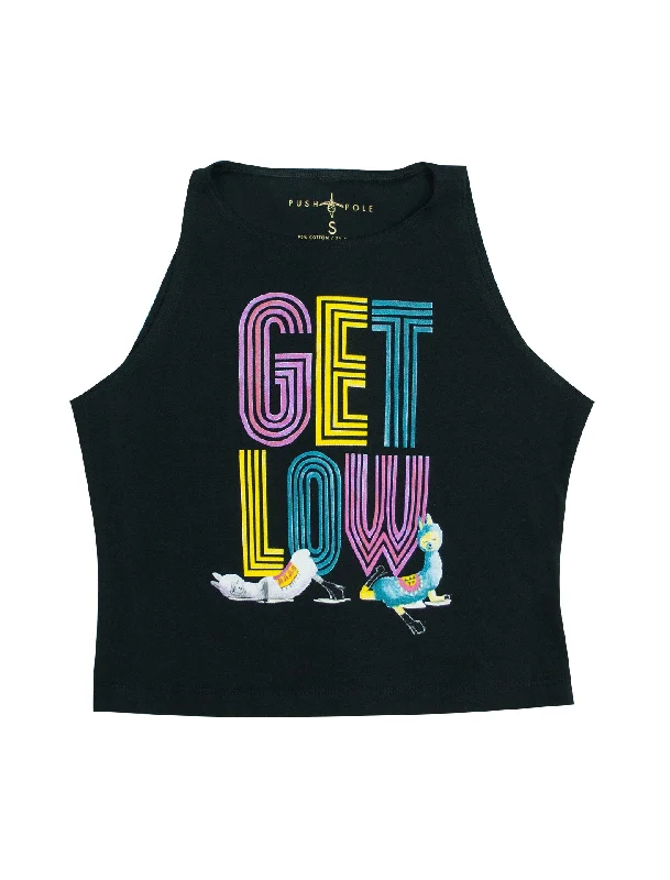 Low Flow Llamas High Neck Crop Top