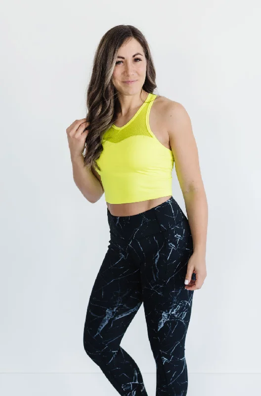 Sweetheart Crop Top in Neon Yellow